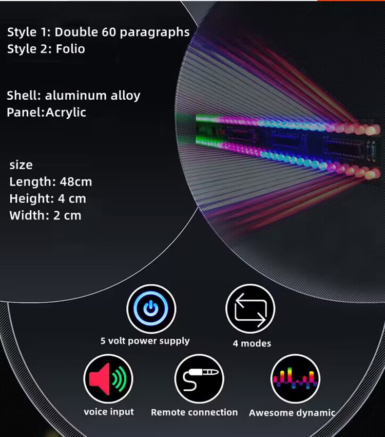 1U Double Row Audio Cabinet Music Rhythm Level Indicator Light 120 LED ...
