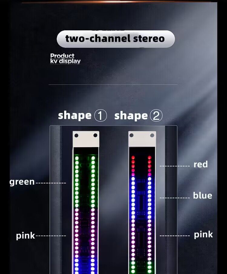 1U Double Row Audio Cabinet Music Rhythm Level Indicator Light 120 LED ...
