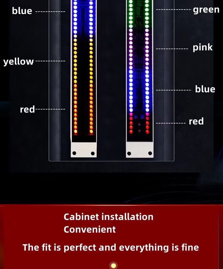 1U Double Row Audio Cabinet Music Rhythm Level Indicator Light 120 LED ...