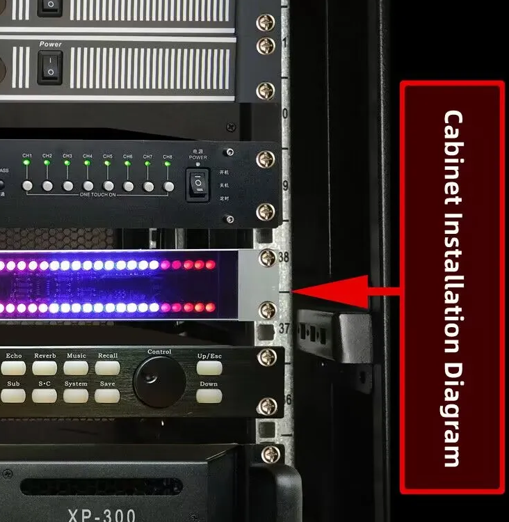1U Double Row Audio Cabinet Music Rhythm Level Indicator Light 120 LED ...