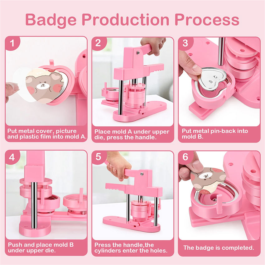 [Local delivery] Heart manual button maker badge making machine with ...