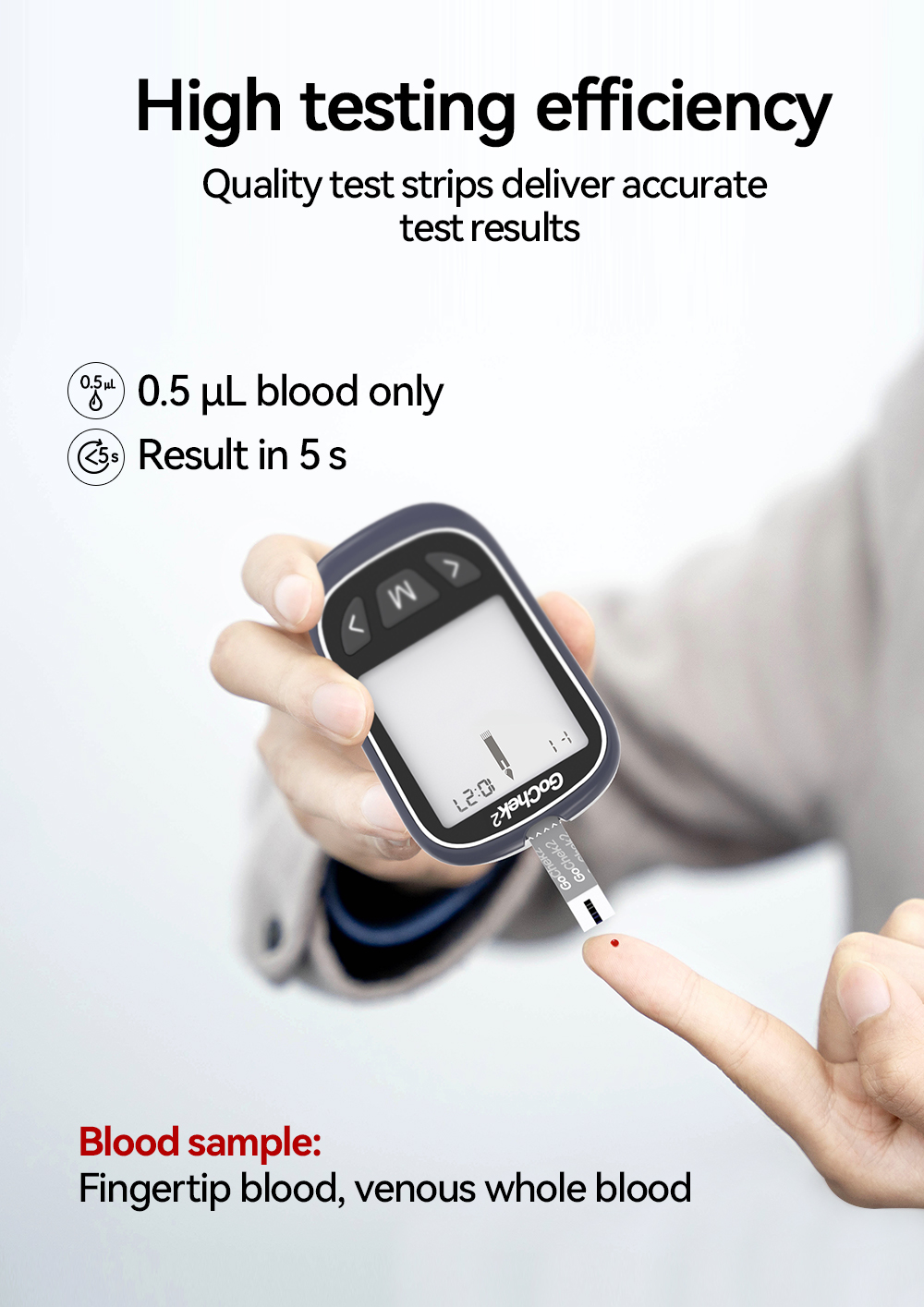 Microtech Gochek2 Blood Glucose Meter Sugar Monitor Test Strips ...
