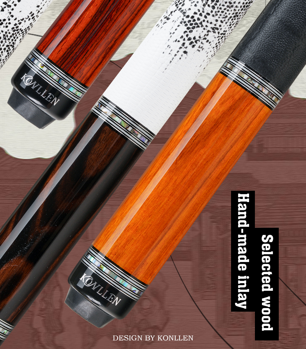 KONLLEN Carbon Fiber Pool Cue AXA Series Handmade Inlay Cues Stick for ...