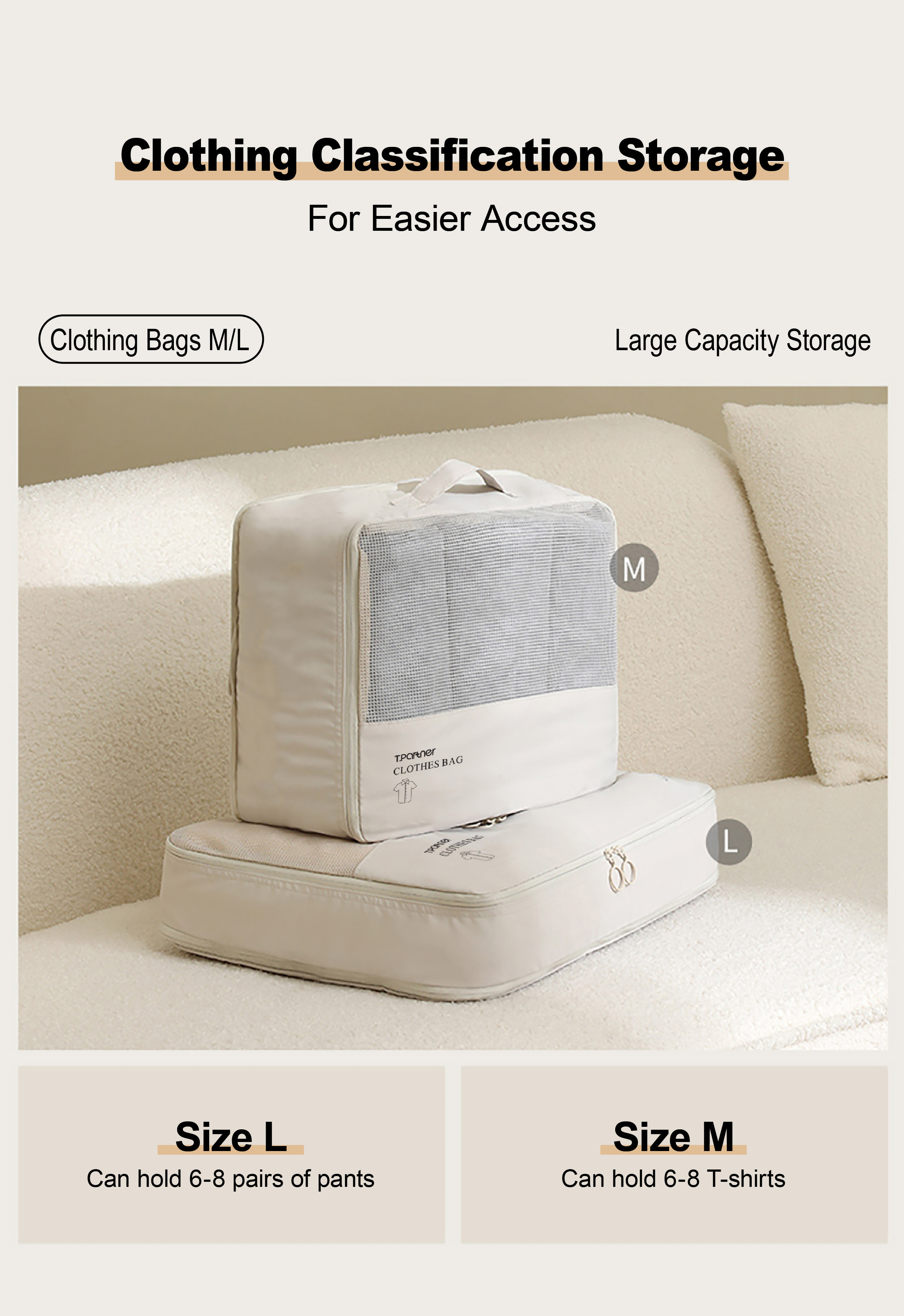 T.Partner Travel Storage Set Luggage Maleta Packing Organizer Storage ...