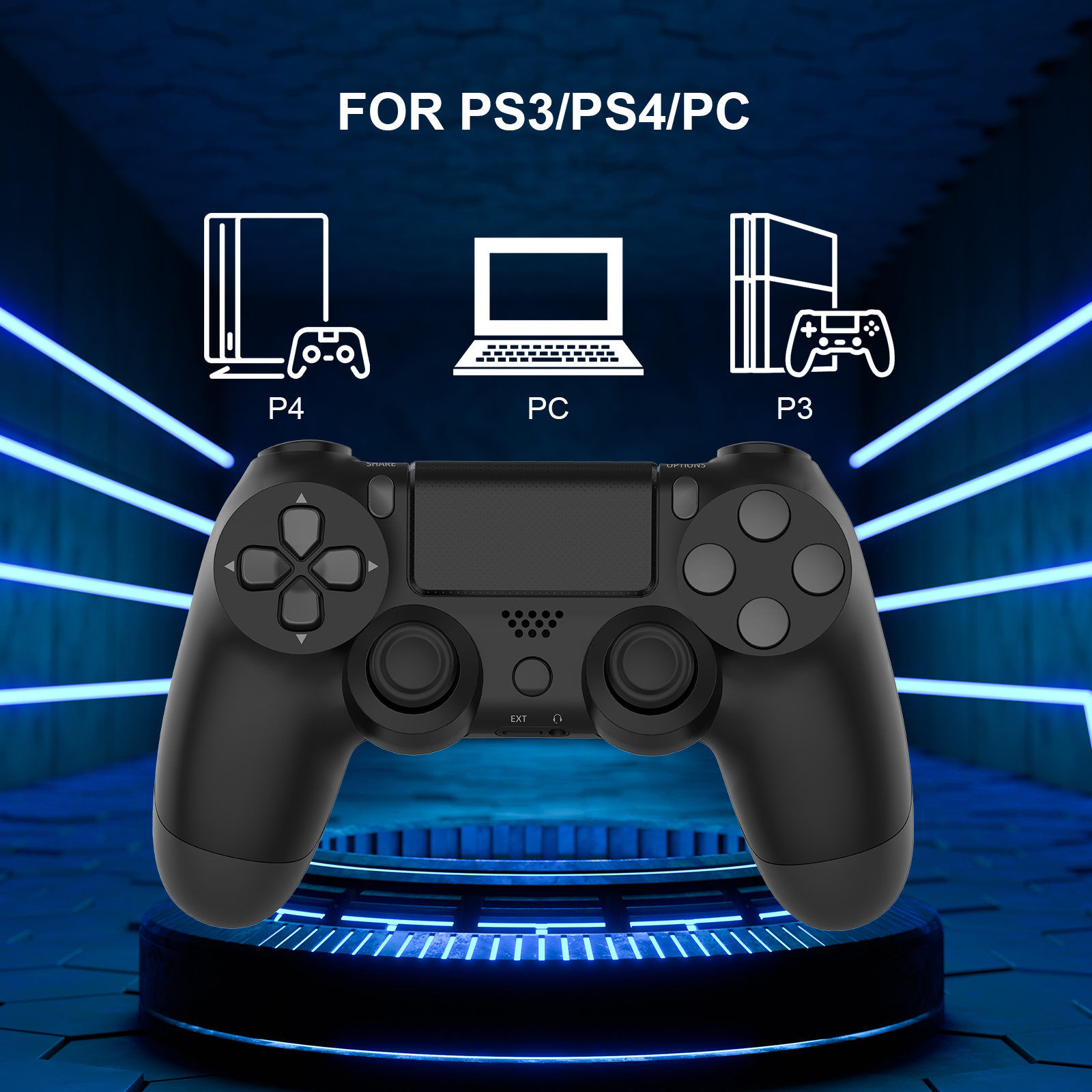 Wireless Controller for PlayStation4/ PS4/PS3/PC/Steam Console ...
