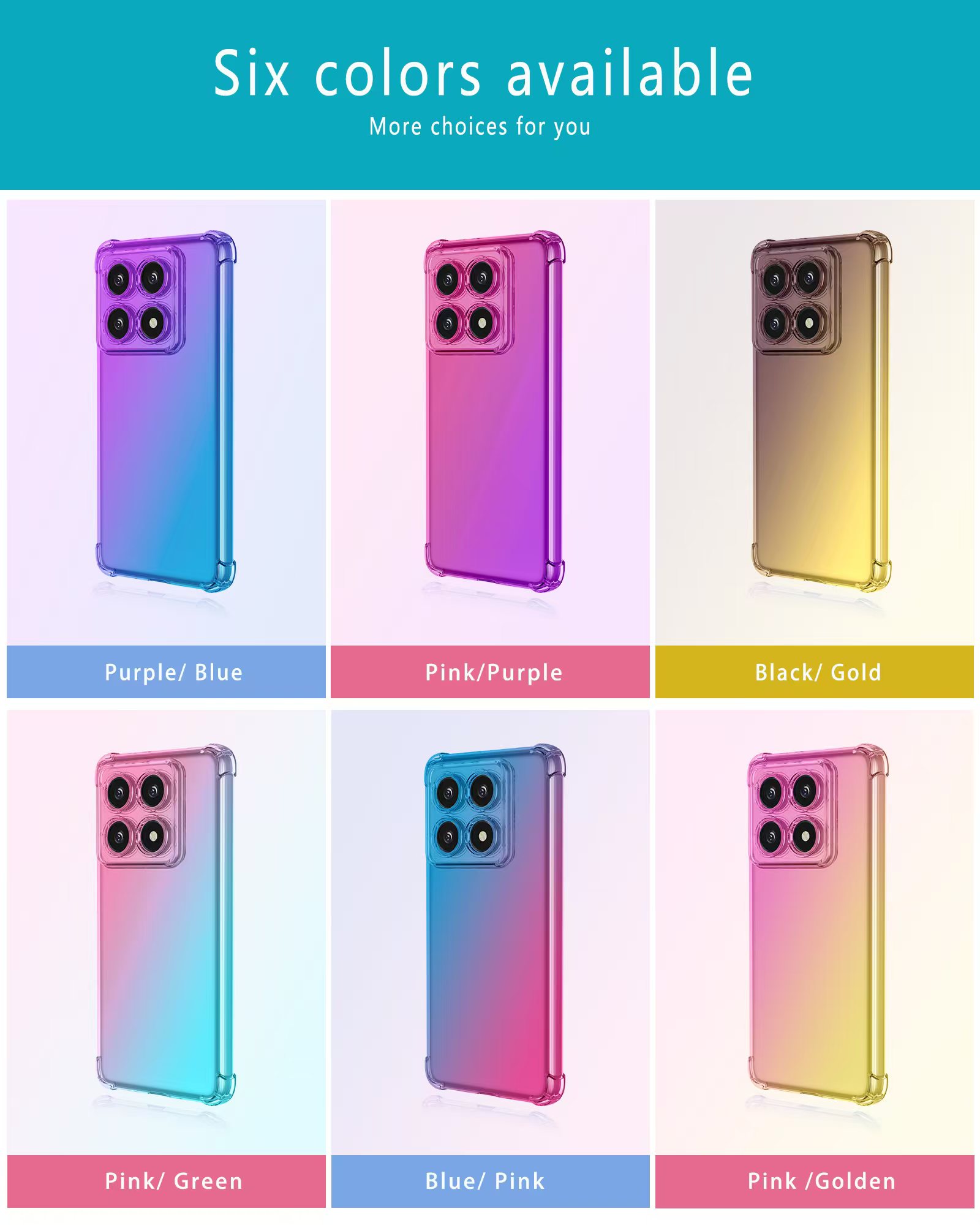 4in1 For Xiaomi Poco X7pro 5g Gradient Color Phone Case Tempered 