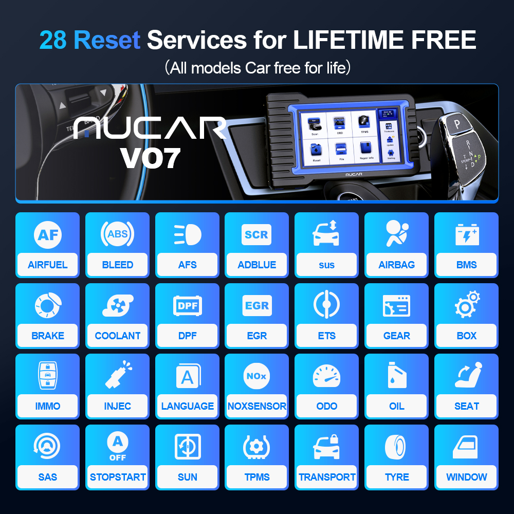 THINKCAR MUCAR VO7/VO7S Professional OBD2 Car Diagnostic Scanner Auto ...