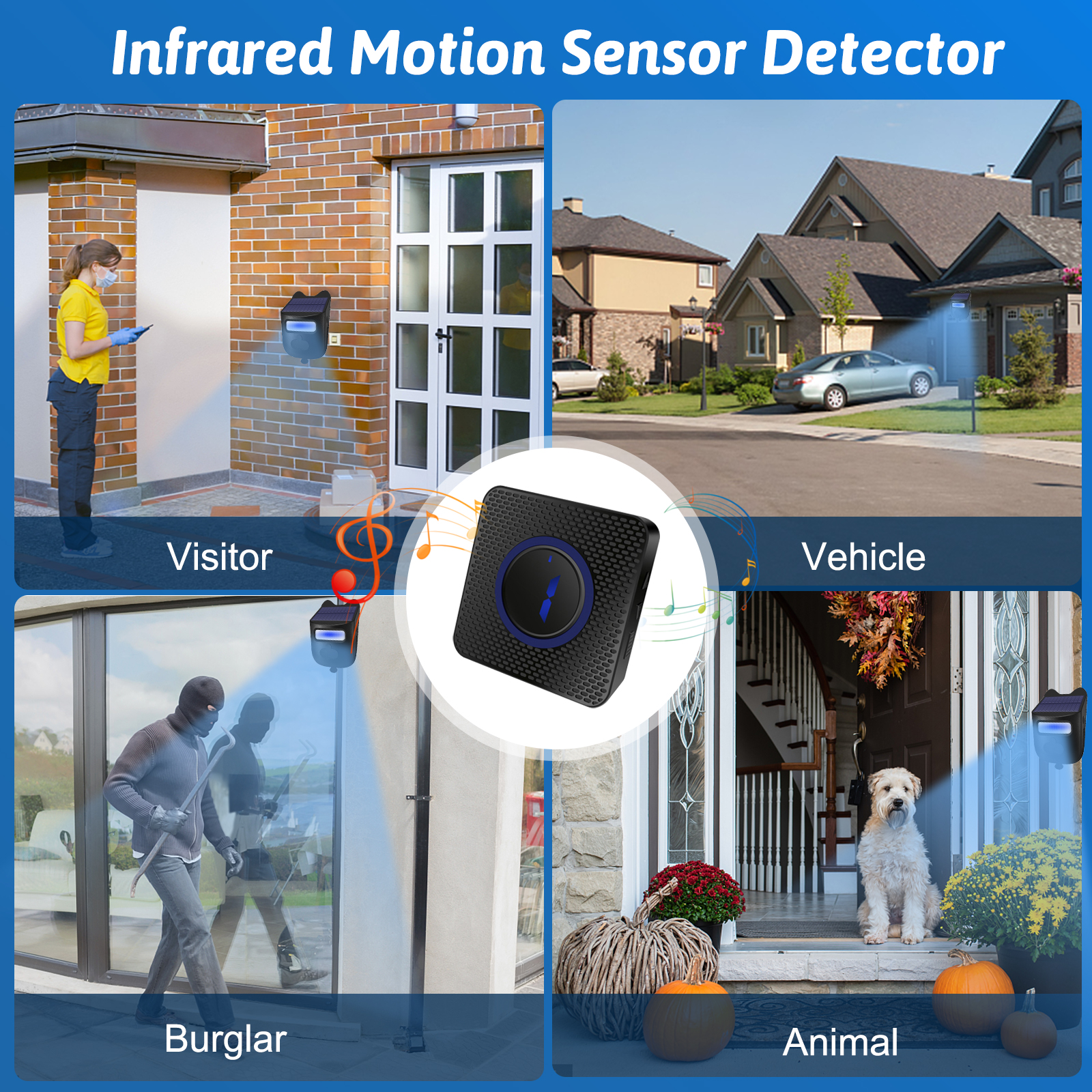 [Ready&COD] Solar Driveway Alarm 984ft Long Range Wireless Driveway ...