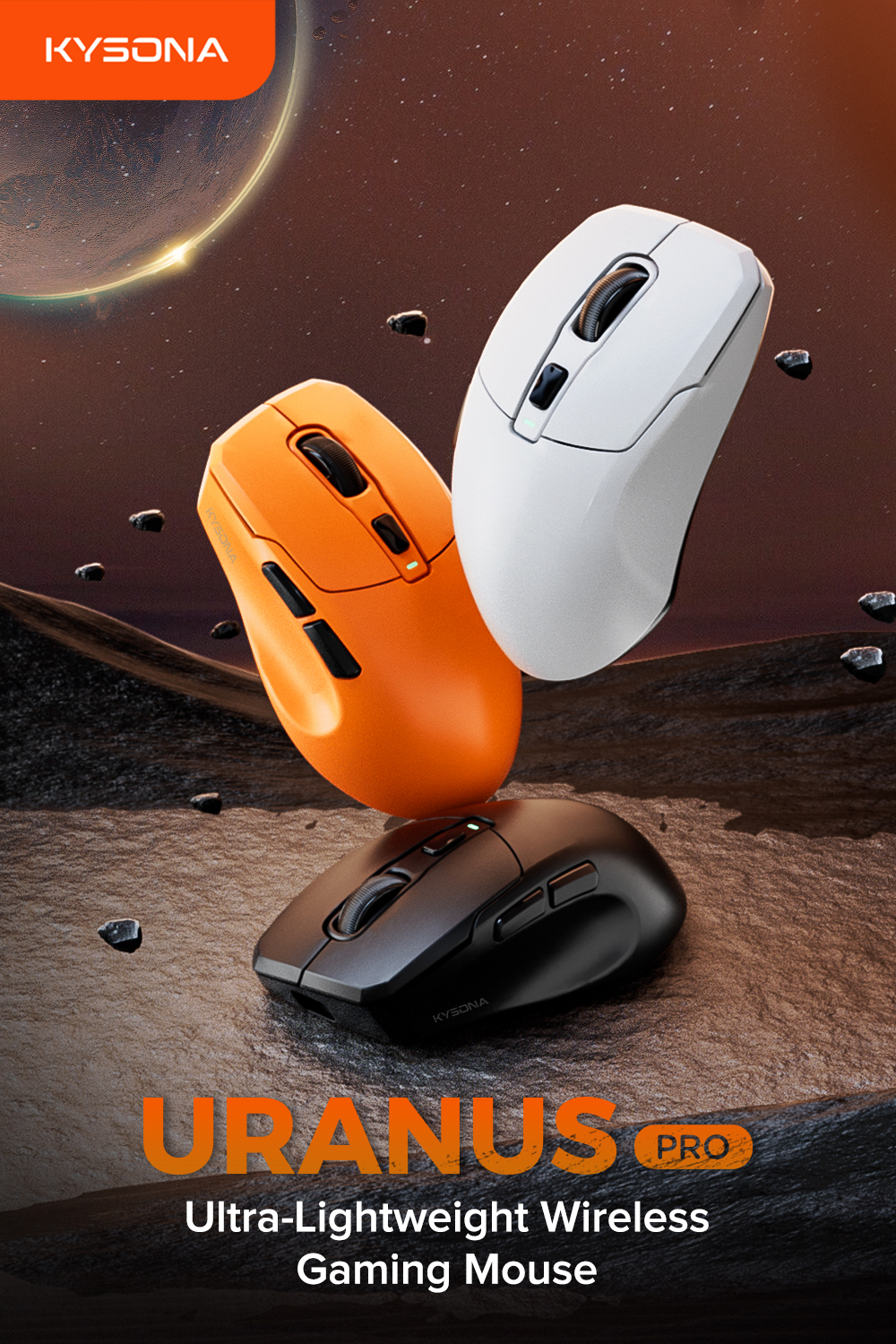 KYSONA URANUS PRO 8K Hz Wireless Gaming Mouse PAW3395 Ultra-lightweight ...
