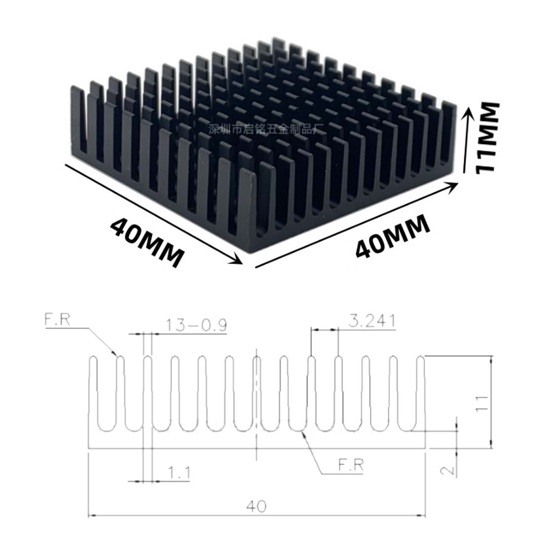 2 Pack 80mm Aluminum Heatsink – 80x40x11mm Black Cooling Fin With Thermal Tape, Perfect For Cooling 3D Printers, LEDs, FPV Transmitters & Electronics
