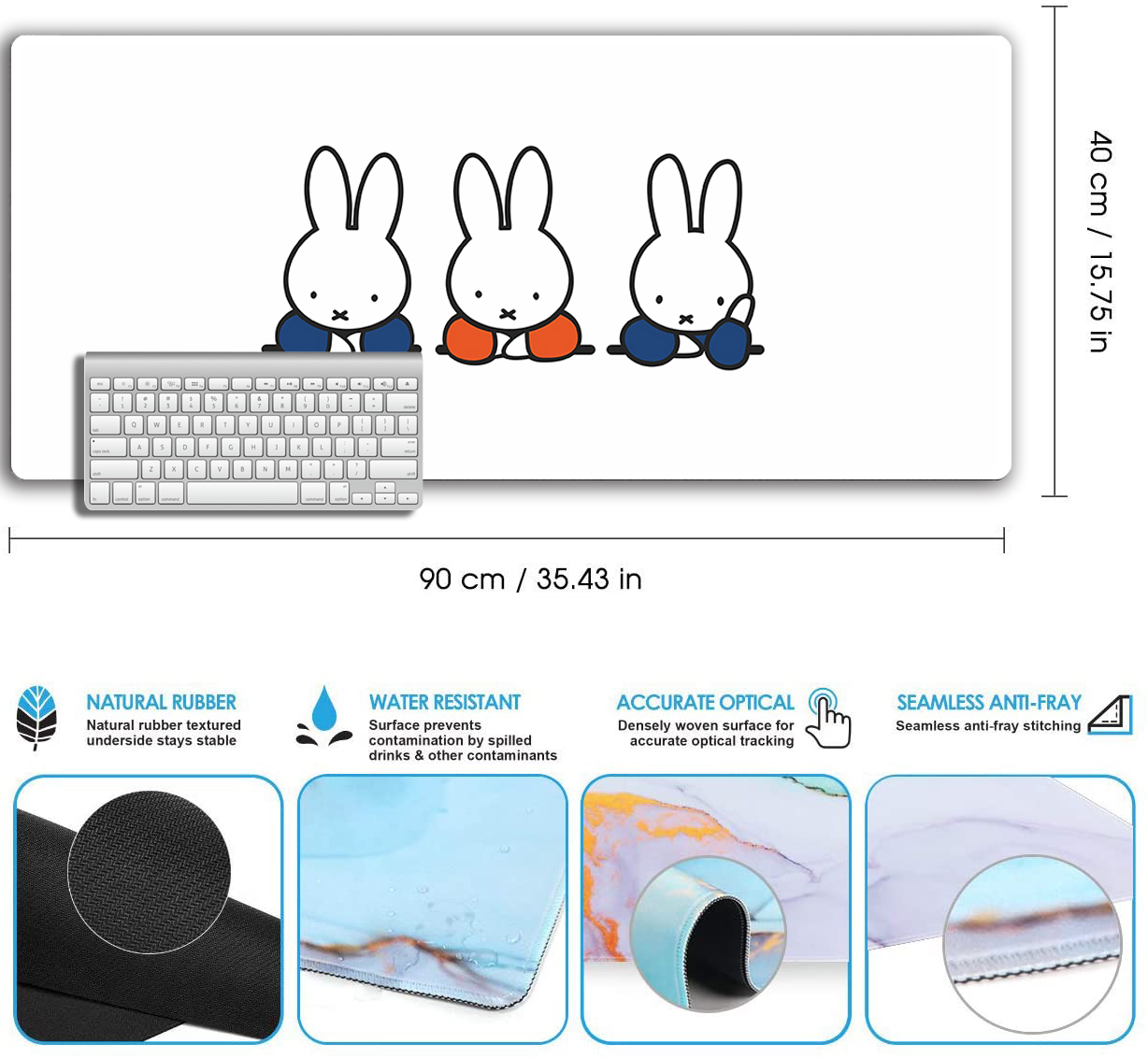 Miffy Friends Desk Mats Mouse Pad Extended Mousepad Large Gaming Mouse ...