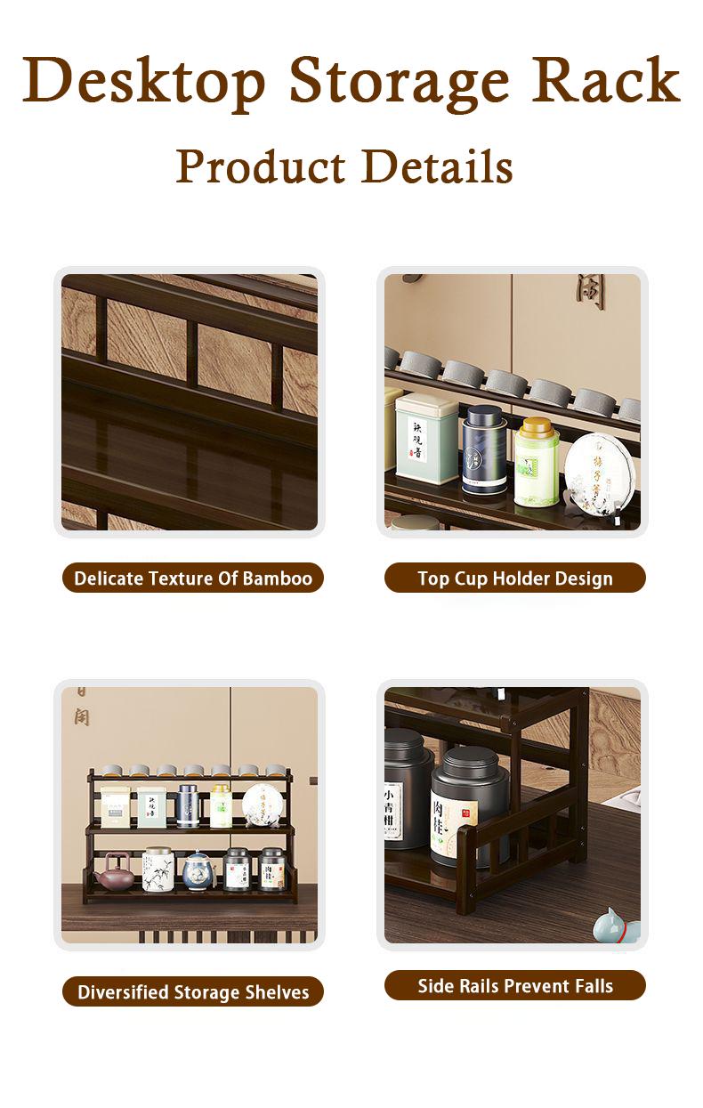 3 Tier Desktop storage rack bamboo Coffee Capsules Storage Kitchen ...