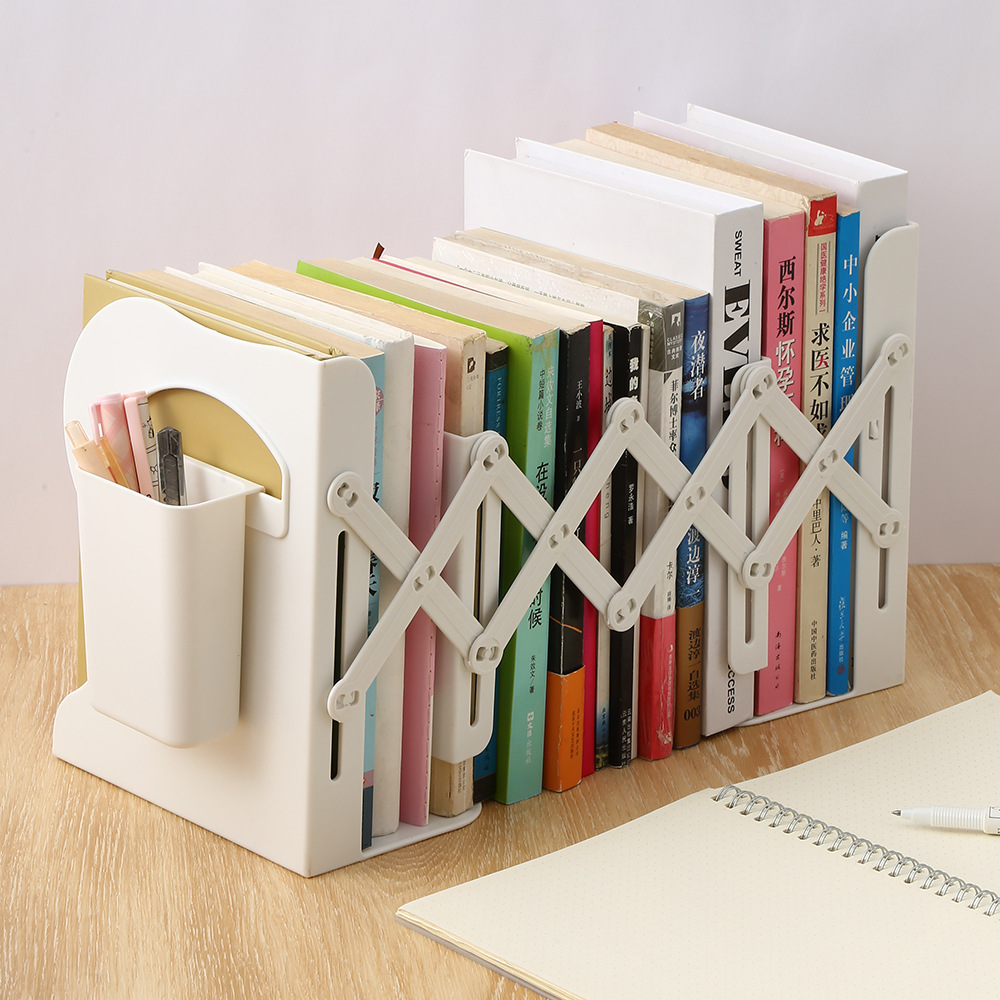 From PH Adjustable Bookshelf Book Organizer Rack Support Stand Pen ...