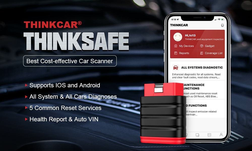 Thinkcar Thinksafe Automotive Bluetooth OBD2 Scanner Full System ...