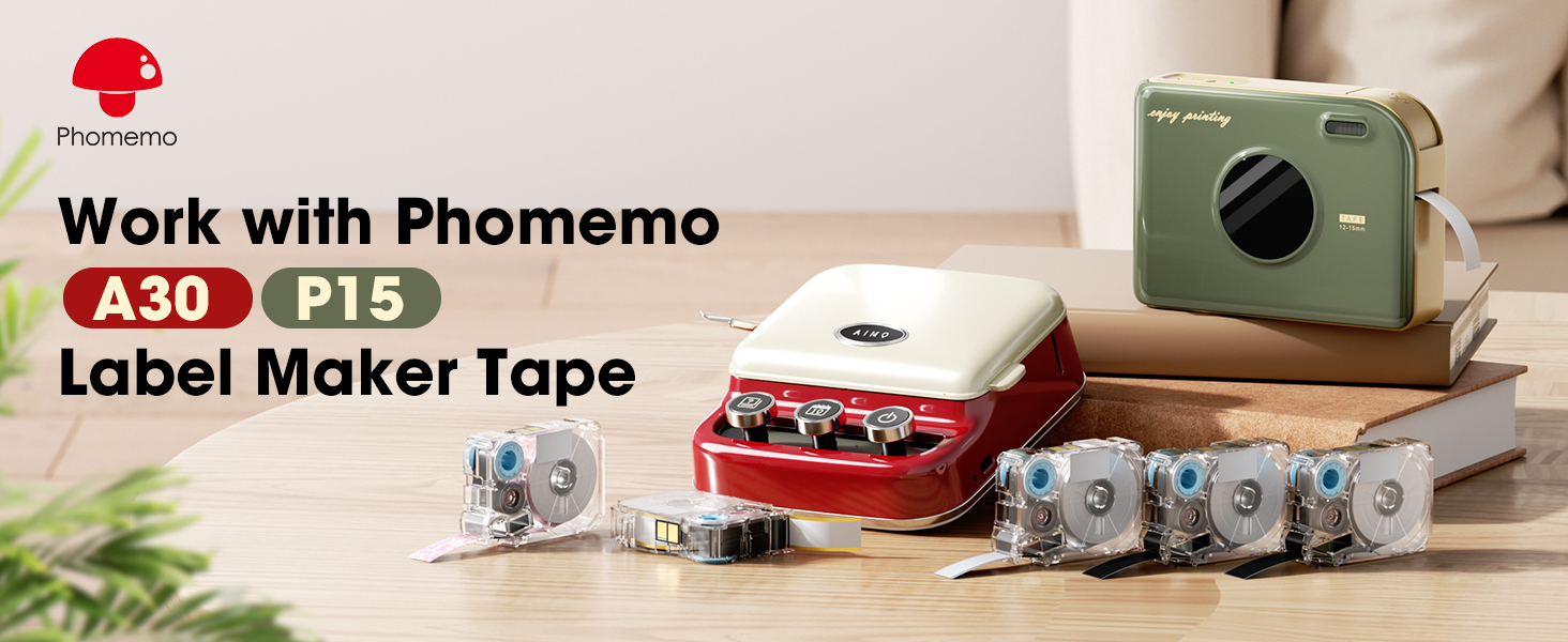 Phomemo A30 P15 Label Maker Glitter Transparent Tape Self Adhesive