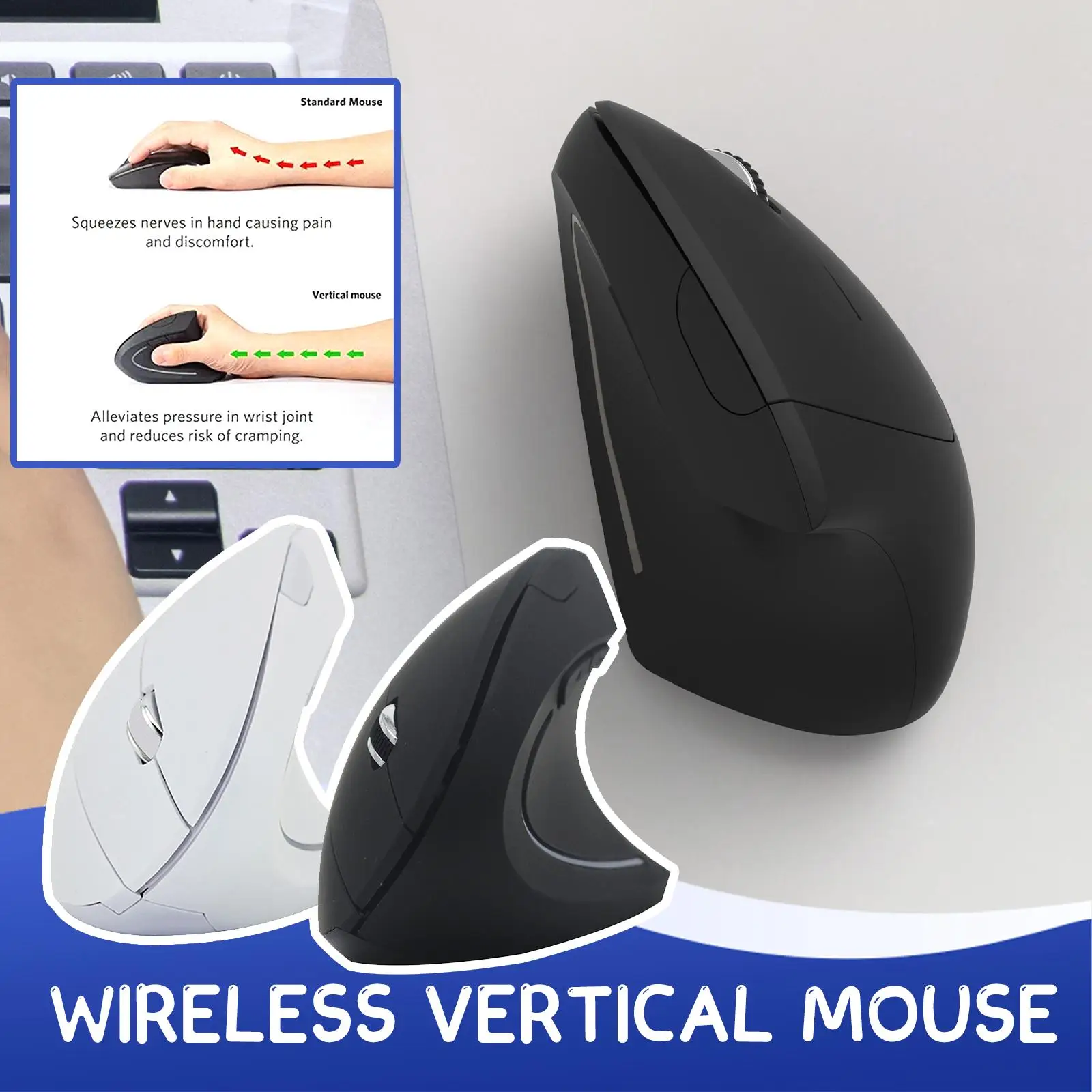 Vertical Mouse Wireless 2.4g Charging Capability Straight Up Mouse ...
