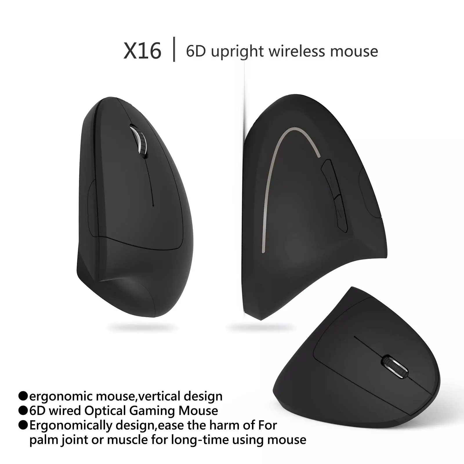 Vertical Mouse Wireless 2.4g Charging Capability Straight Up Mouse ...