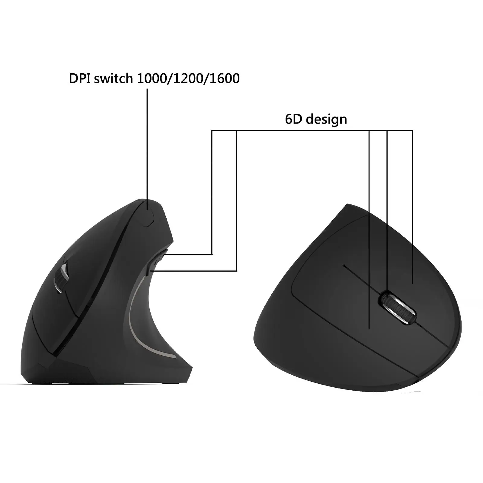 Vertical Mouse Wireless 2.4g Charging Capability Straight Up Mouse ...