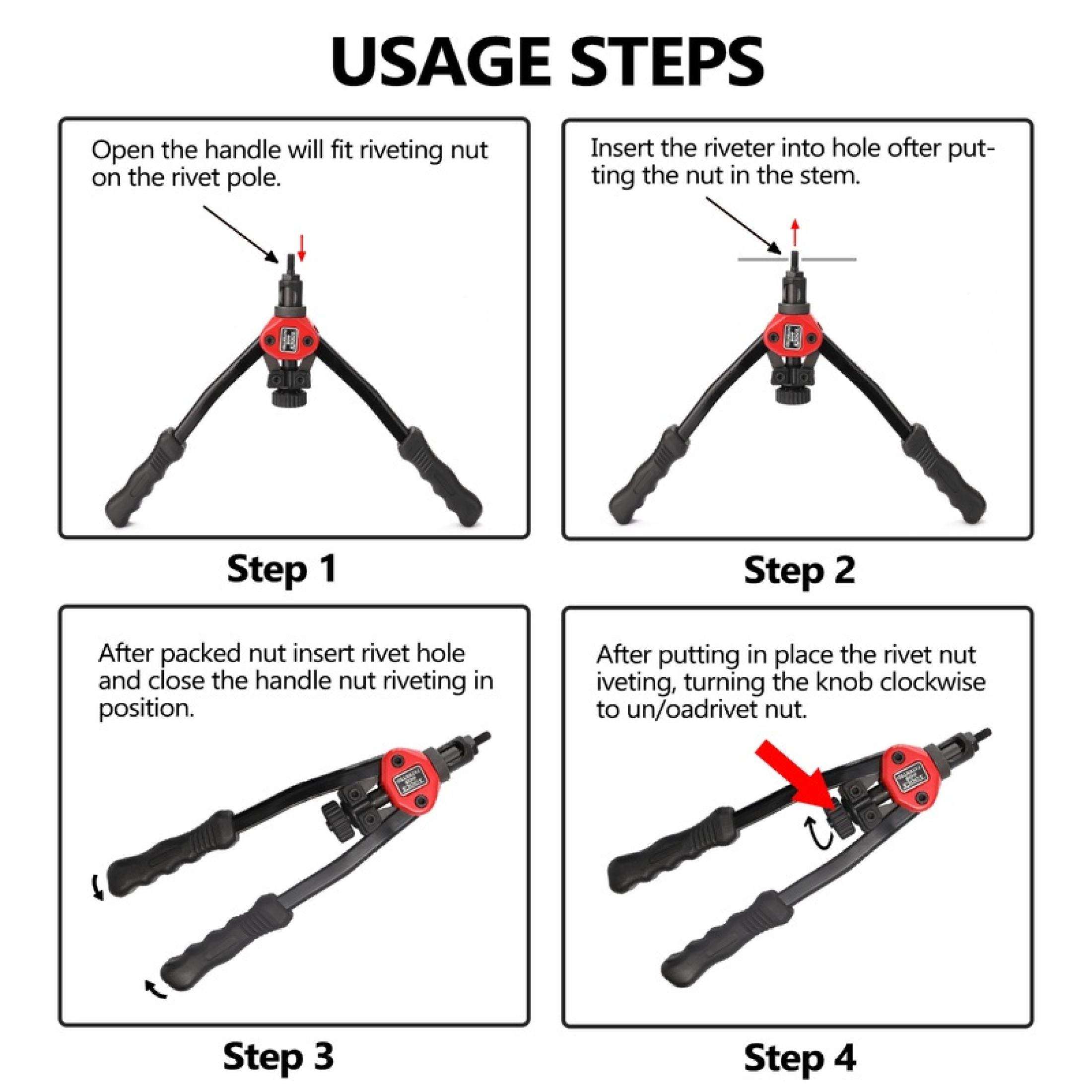 Riveter Nut GunBT606 Blind Heavy Hand Inser Rivet Nut Tool Manual ...