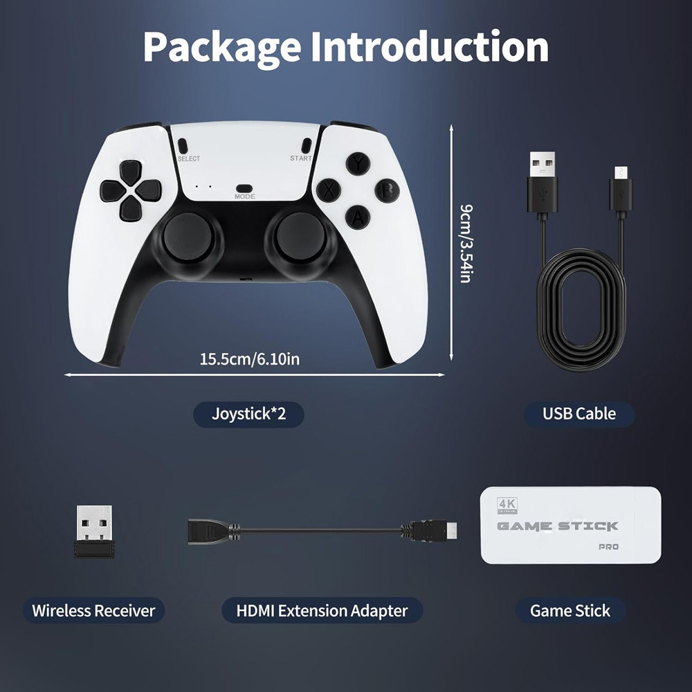 Console Retrò Game Stick M15 Plus - Plug And Play, 20.000+ Giochi, 2 Controller Wireless, HDMI Per TV, Regalo Per Famiglia