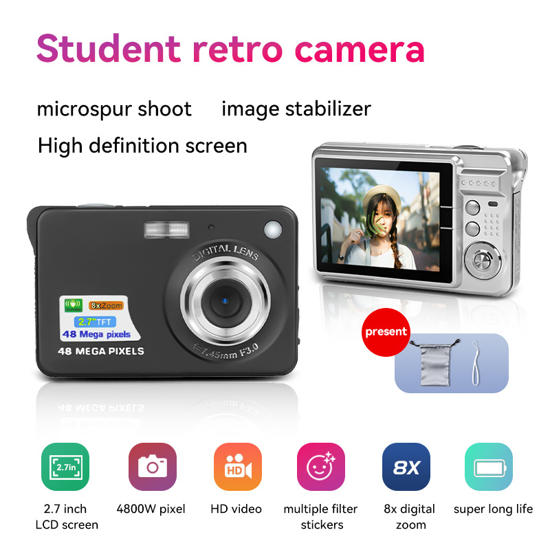Photography 4k LCD Student HD CCD Video Camera Camcorder 18 Mega Pixels ...