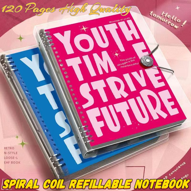 B5 Spring Notebook Cover Notebook Spiral Coil Refillable Notebook 120 ...