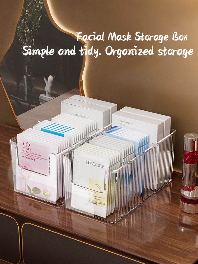Facial Mask Storage Box With Detachable Grid Dressing Table Desktop ...