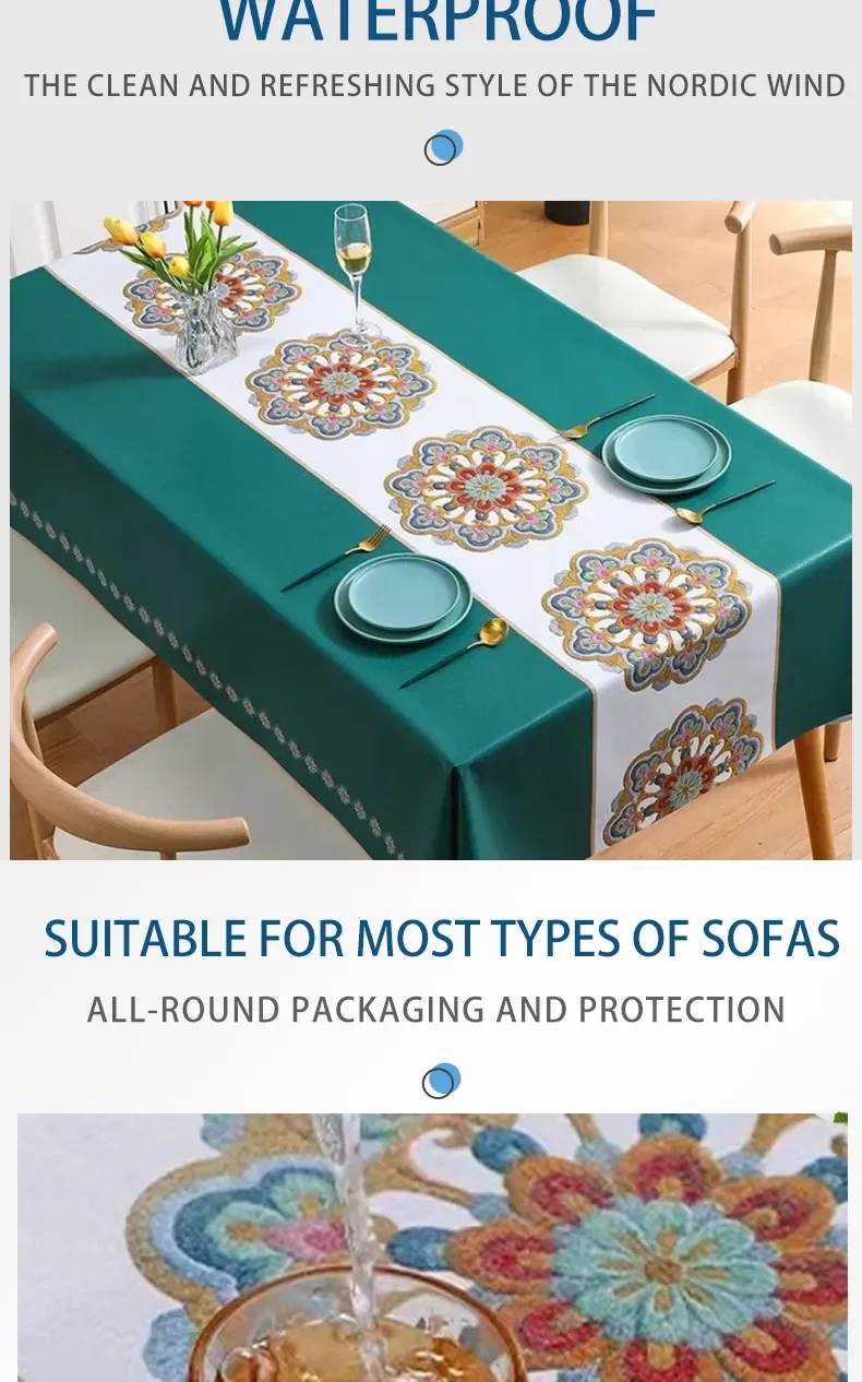 4/6/8/10/12seater Table Cloth Table Mantle Waterproof Cover Outdoor ...