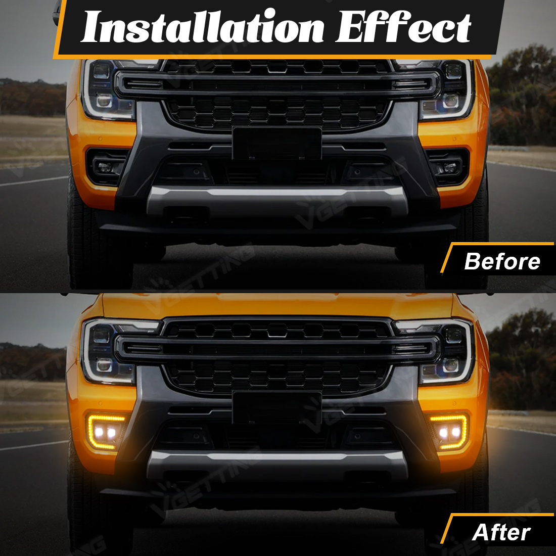 Car Daytime Running Light Fog light LED DRL Turn Signal Lamp Front ...
