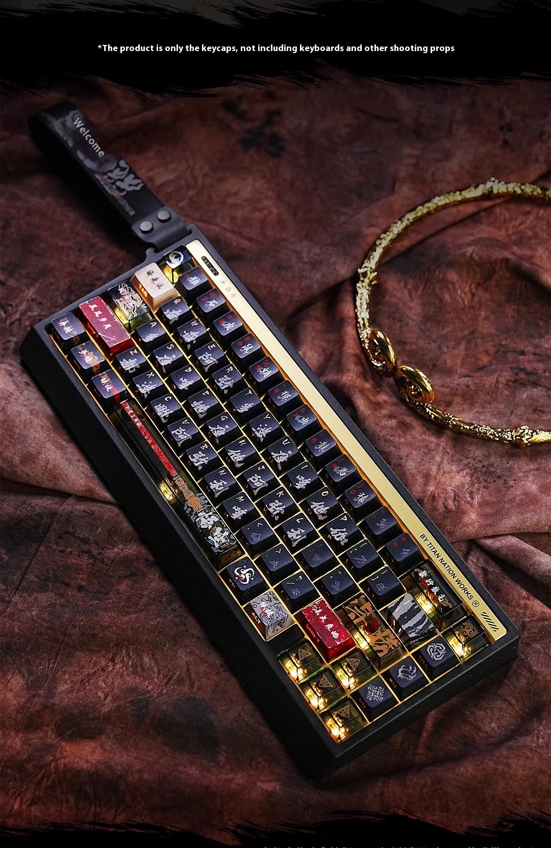Titan Nation Black Mythical Goku Theme 130 Key Small Set PBT+PC ...