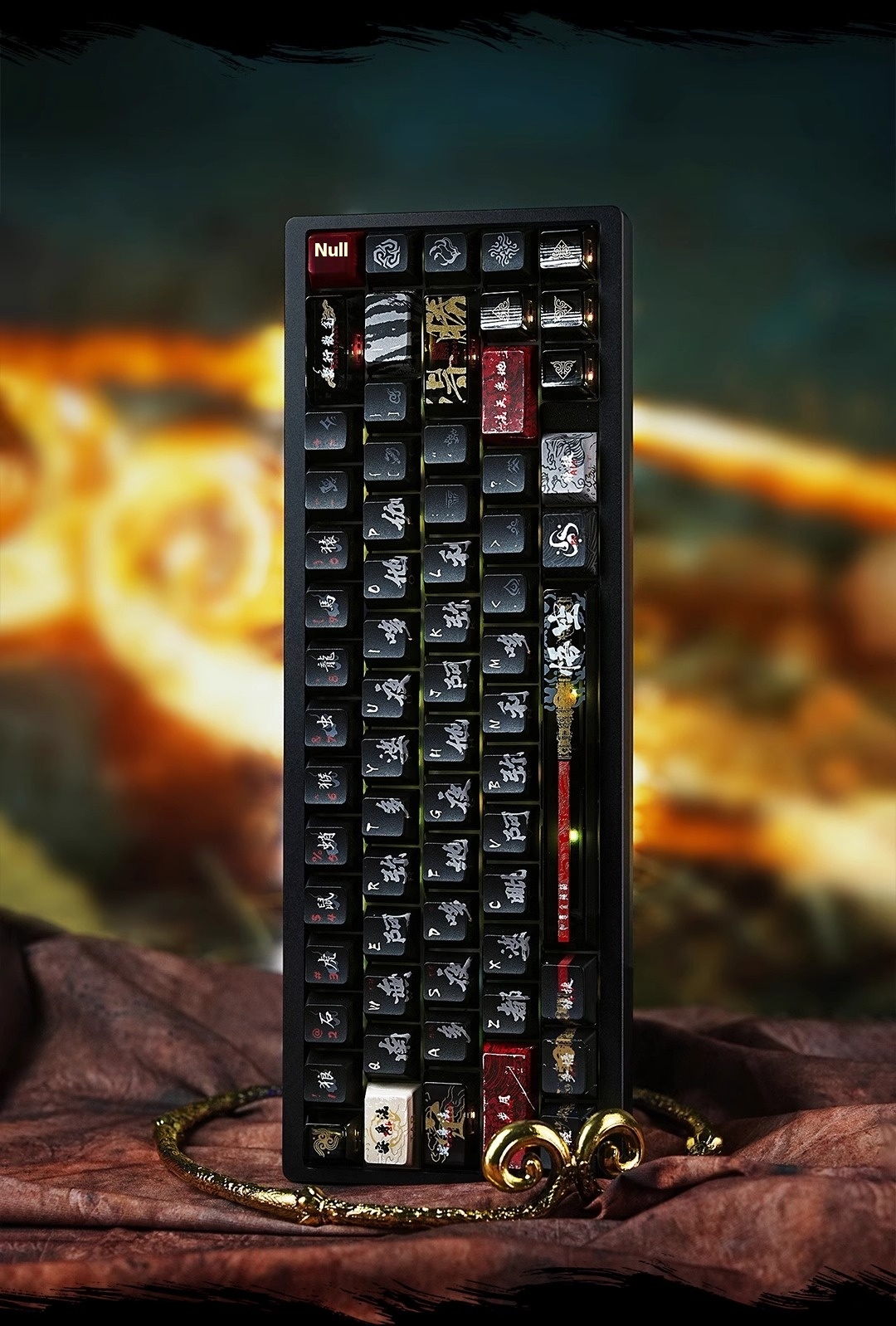Titan Nation Black Mythical Goku Theme 130 Key Small Set PBT+PC ...