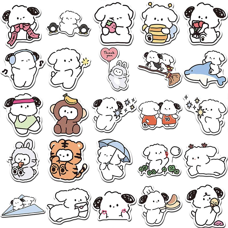 50PCS Kawaii Yowoyowoo Sticker Puppy Dog Cute Cartoon Decals DIY Laptop ...