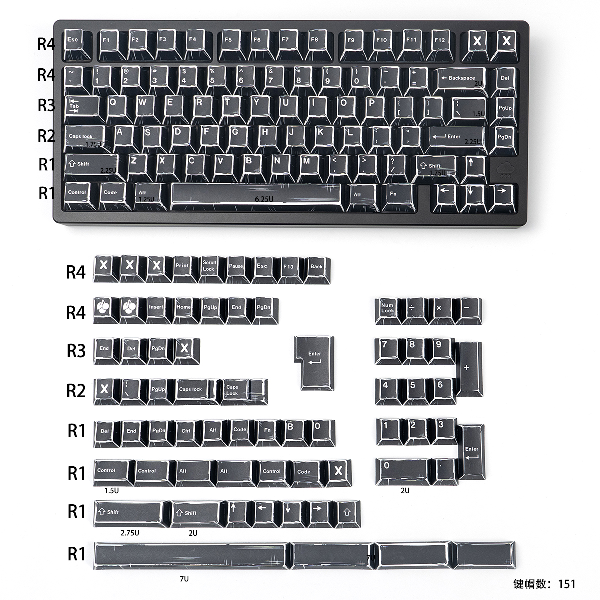 Comic style Mixed light Keycaps PBT cherry Profile for MX Switches ...