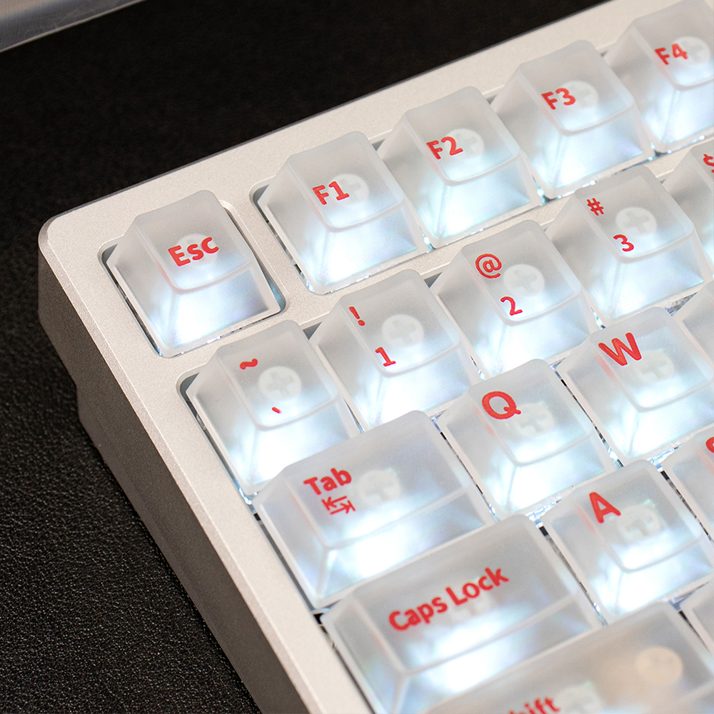 Alice Morning C, Evening A Red Keycaps 150Keys/Set PC Transparent ...