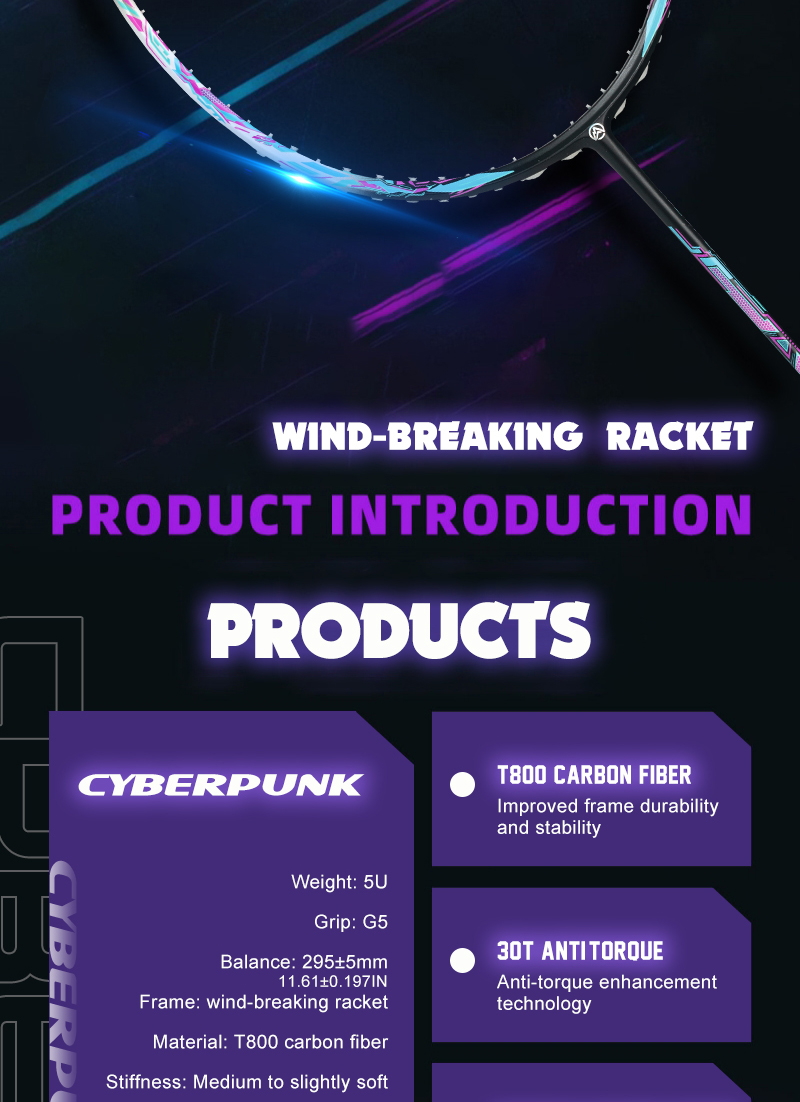 ALPSPORT SBPK Cyberpunk Full Carbon Fiber Speed Badminton Racket ...