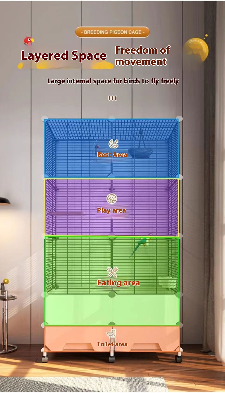 Image showcasing Big Birdcage Parrot Cage Deluxe Birdcage Bird Breeding Cage | Shopee Philippines
