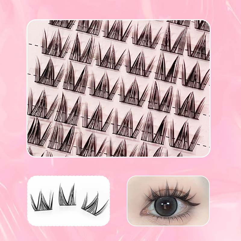 FEPO10 Rows Large Capacity Thick Natural Manga False Eyelashes DIY ...