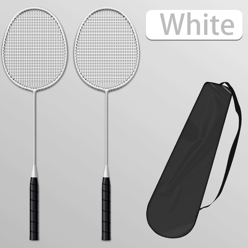 2Pcs White Badminton Racket With Bag Highly Flexible G5 16lbs Middle ...