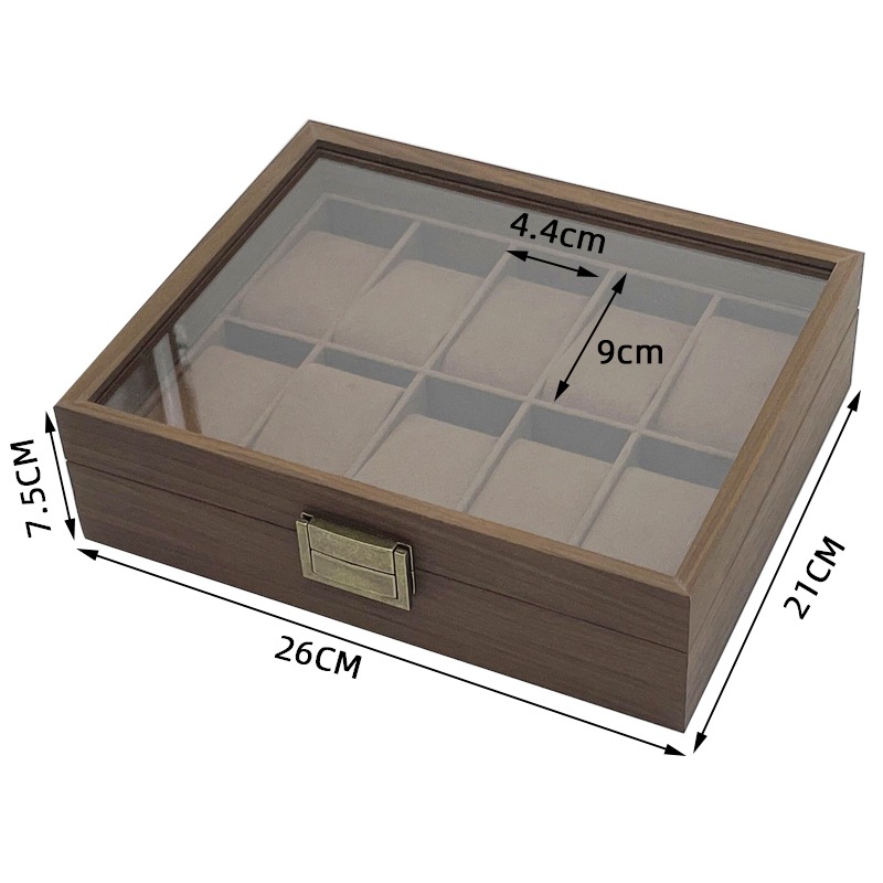 High-Grade Retro Watch Box Wooden Watch Storage Box Leather Watch ...