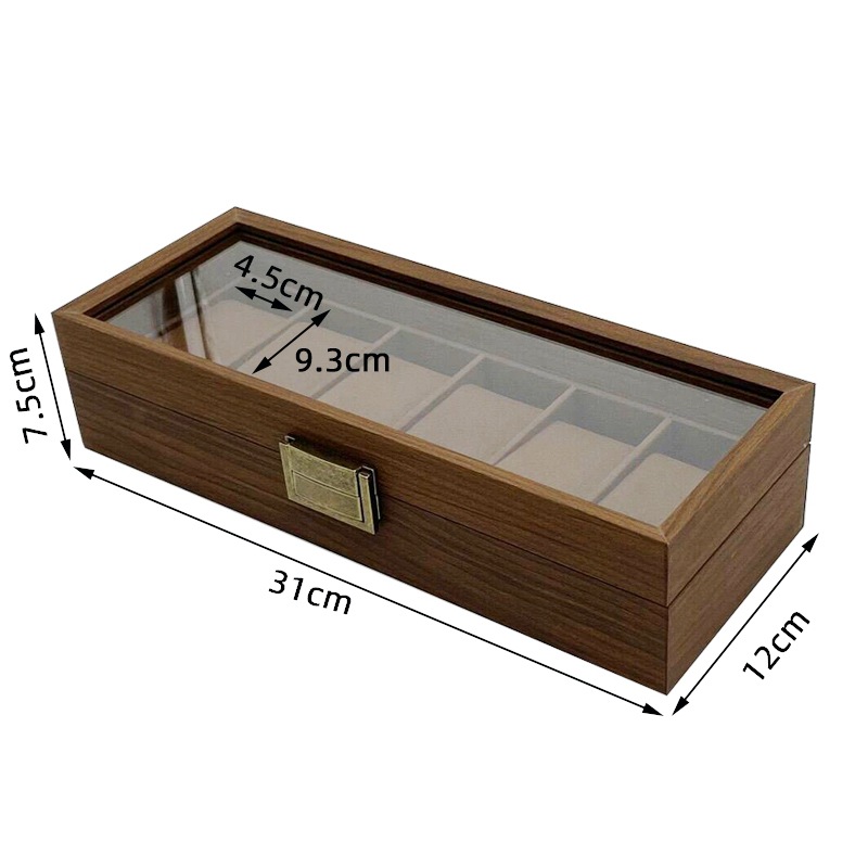High-Grade Retro Watch Box Wooden Watch Storage Box Leather Watch ...