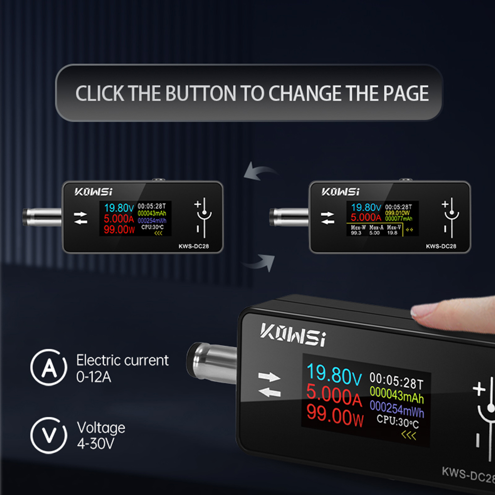 Wzxksoac KWS-1902L Multifunctionele USB Type-C-Tester 4-30V Maximaal