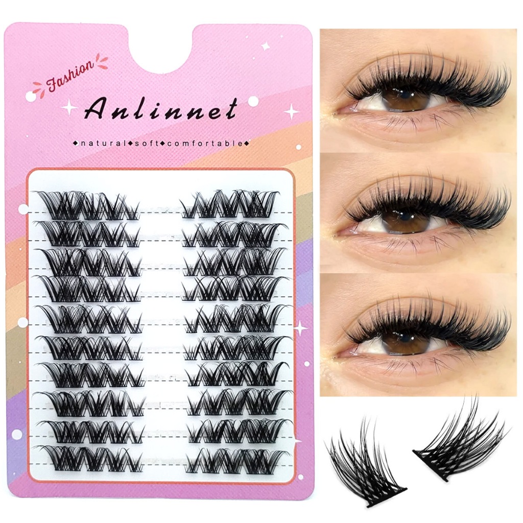 Anlinnet Fake Eyelashes Natural Segmented Eyelashes High Cold Flying ...