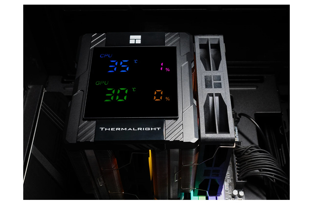 Thermalright PA120 DIGITAL WHITE LCD display CPU Air Cooling Radiator 6 ...