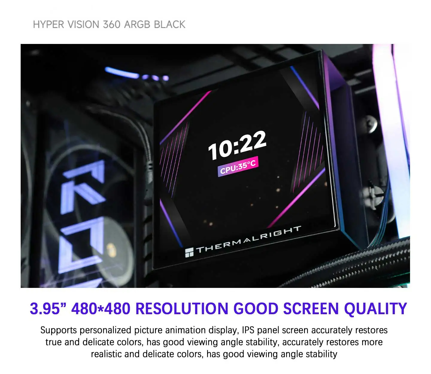 Thermalright Hyper Vision 360 ARGB water cooling radiator 3.95-inch ...