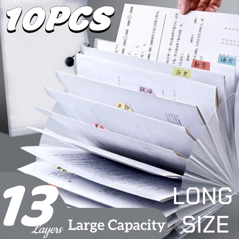 10Pcs Expandable File Folder Long Folder Organizer Document Organizer ...