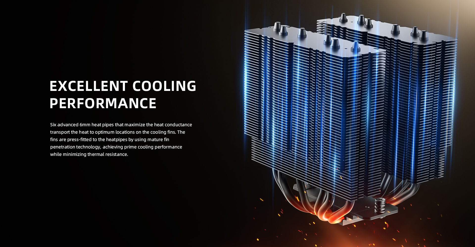 ID-COOLING FROZN A620 GDL CPU Air-cooled heat sink 6 heat pipe 12cm ...