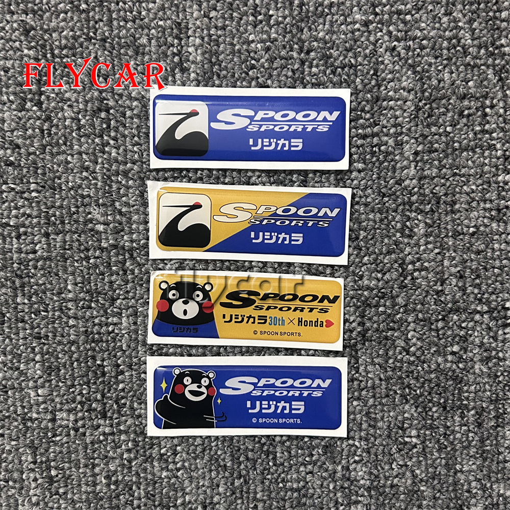1PCS 3D SPOON Sticker Kumamon Cartoon Pattern Car Modification Shift ...