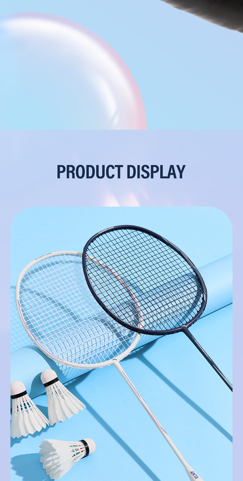 ANTA Unisex Elastic Durable Stable Carbon Advanced Badminton Racket Two ...