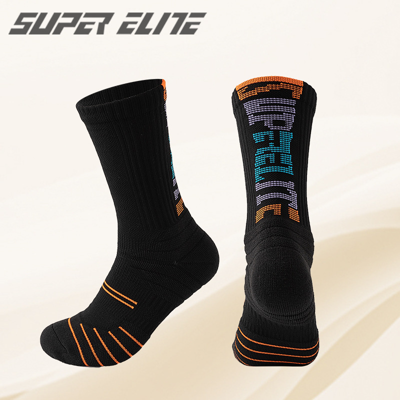 Letter gradient basketball socks comprehensive combat elite socks high ...