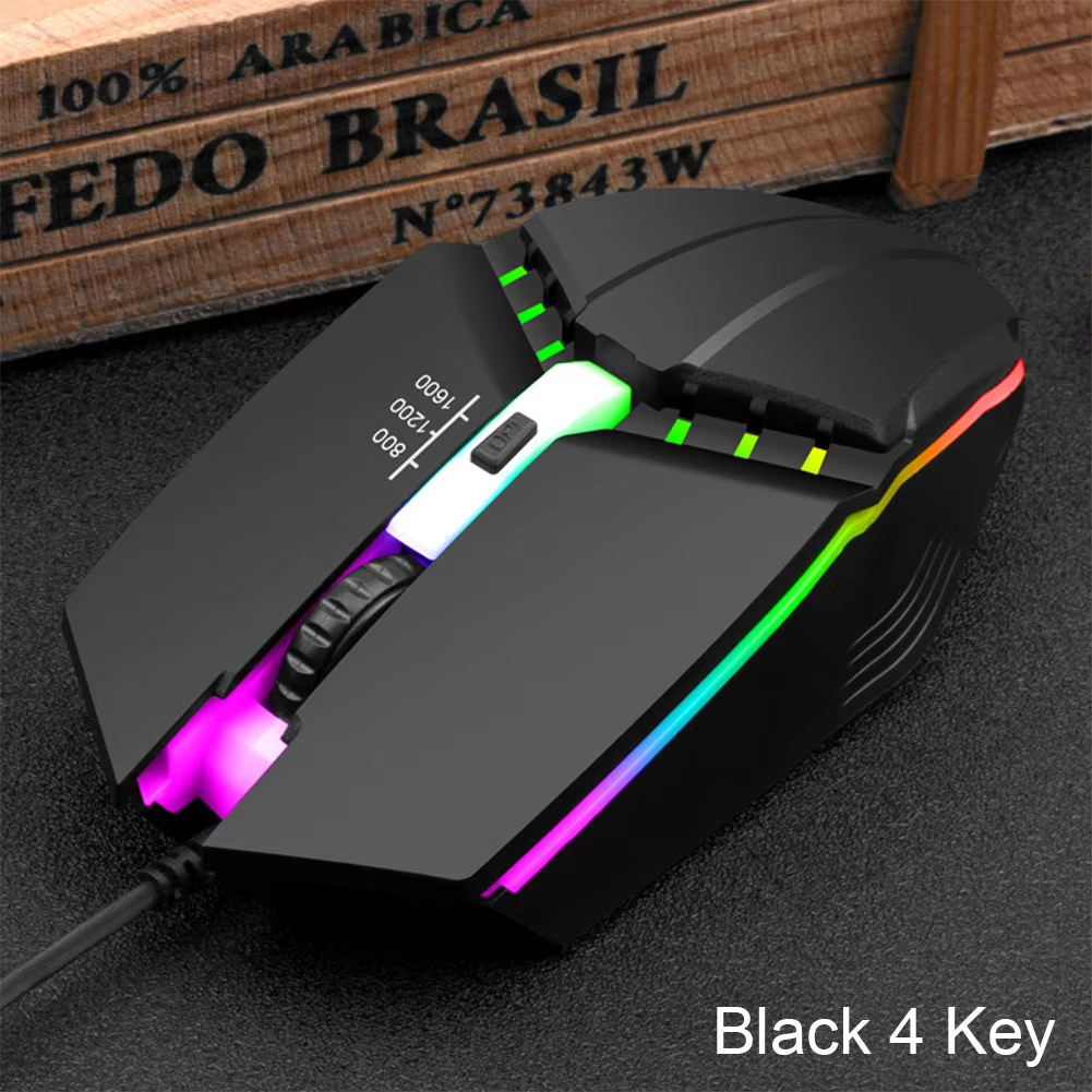 1600DPI USB Wired Gaming Mouse LED Colorful Glowing Ergonomic ...